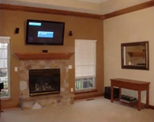 Over fireplace TV